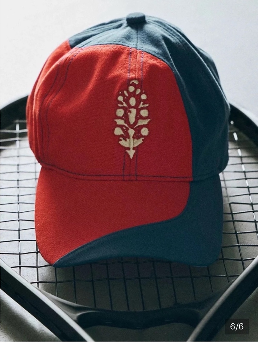 Free People Movement Red and Navy Rule the Court Baseball Cap NWT